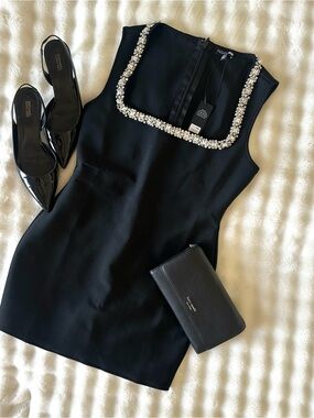 💎NWT Fashion Luxe Nova Black Dress with Rhinestone Trim
